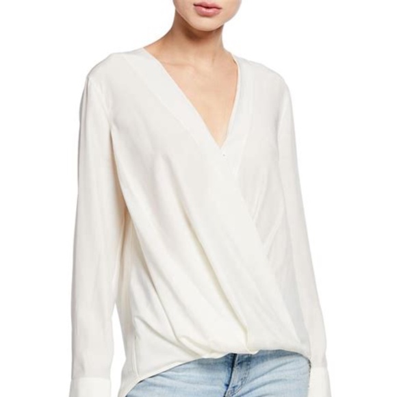 Rag & Bone Victor Draped Silk Blouse - Picture 3 of 11